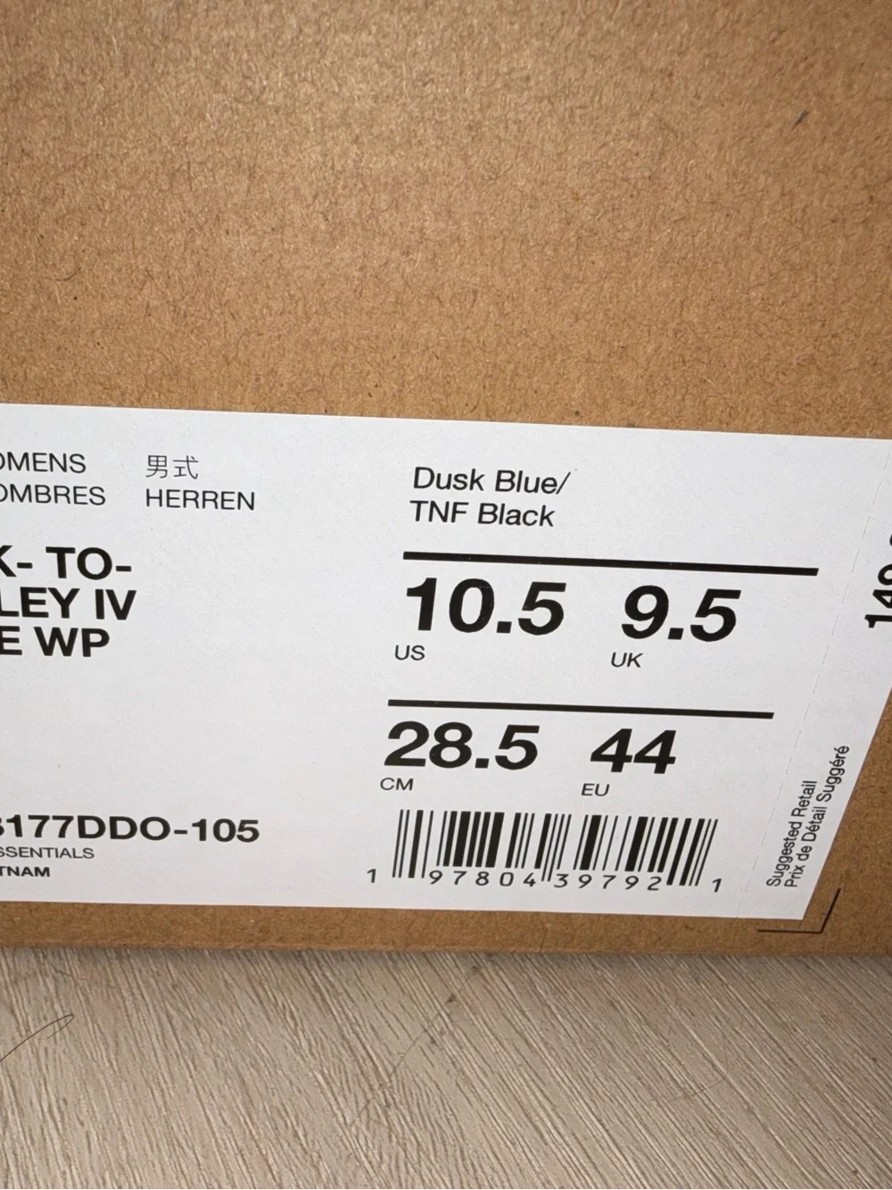 The North Face Back-To-Berkeley IV Textile Waterproof Dusk Blue/TNF Black 10.5 M